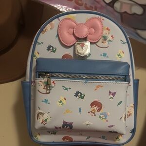 Kids Cartoon Print Backpack with Pink Bow